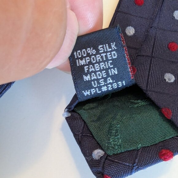 Vintage Tommy Hilfiger Black dotted Silk Tie - Made in USA - Picture 7 of 9